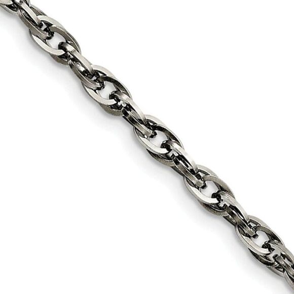 Men's 4.2mm Stainless Steel Twisted Loose Rope Chain Necklace 18 Inch
